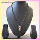 Red Kundan pendent mangalsutra