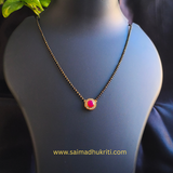 Red Kundan Single Lined Mangalsutra