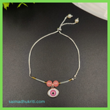 Evil Eye Pink Silver Bracelet