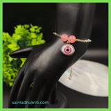 Evil Eye Pink Silver Bracelet