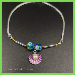 Shell Pearl Violet Silver Bracelet