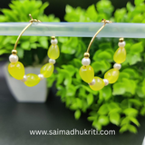Yellow Beaded Hoops