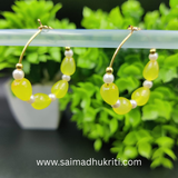 Yellow Beaded Hoops