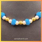 Blue cotton Bead Necklace