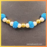 Blue cotton Bead Necklace