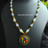 Tibetian Pendent Multicolour Bead Necklace
