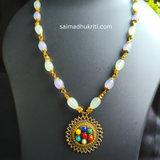 Tibetian Pendent Multicolour Bead Necklace
