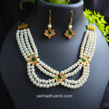 Four Layered Lotus charm Choker