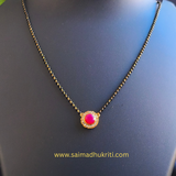 Red Kundan Single Lined Mangalsutra