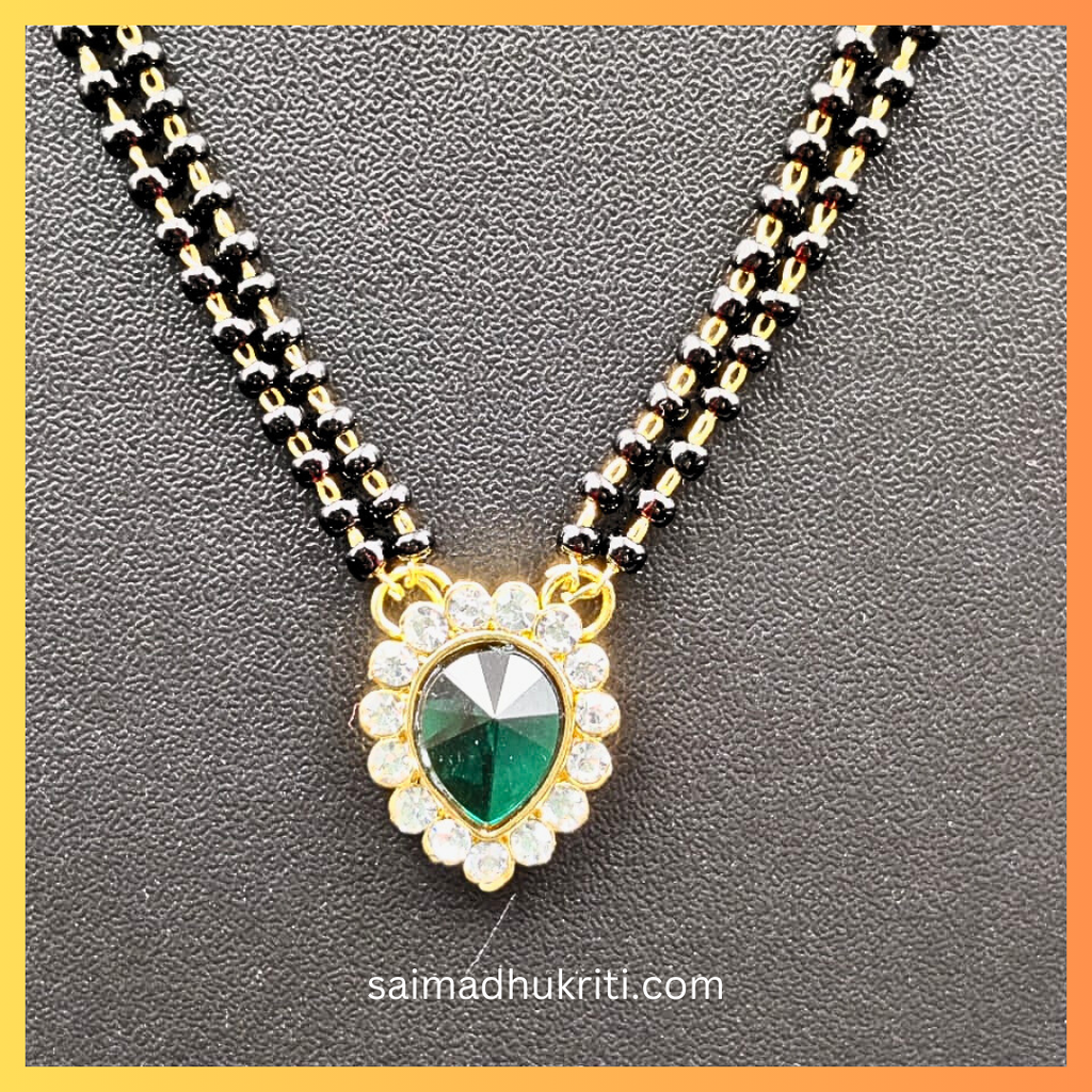 Green Double Lined Mangalsutra