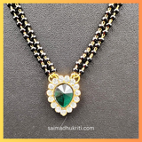 Green Double Lined Mangalsutra