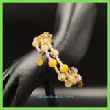 Yellow Crackle Bead Bracelet