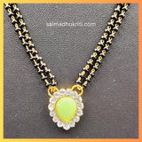 Green Double Lined Mangalsutra