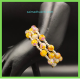 Yellow Crackle Bead Bracelet