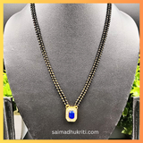 Blue Double Lined Mangalsutra