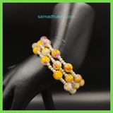 Yellow Crackle Bead Bracelet