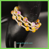Yellow Crackle Bead Bracelet
