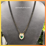 Green Double Lined Mangalsutra