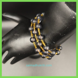 Black Jelly beads and Golden Seed bead Bracelet